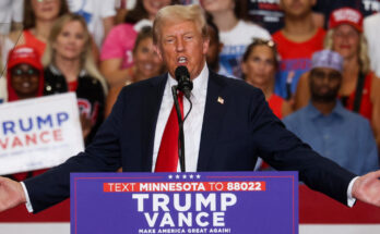 Biden dropped out but remains a focus of the Trump rally in Minnesota