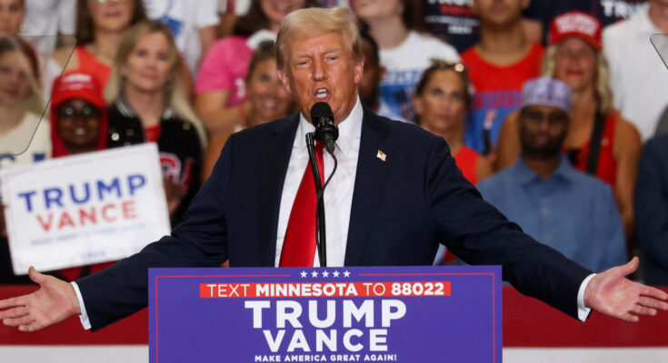 Biden dropped out but remains a focus of the Trump rally in Minnesota